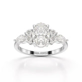 2 CT Oval Shaped Round Lab Diamond Ring